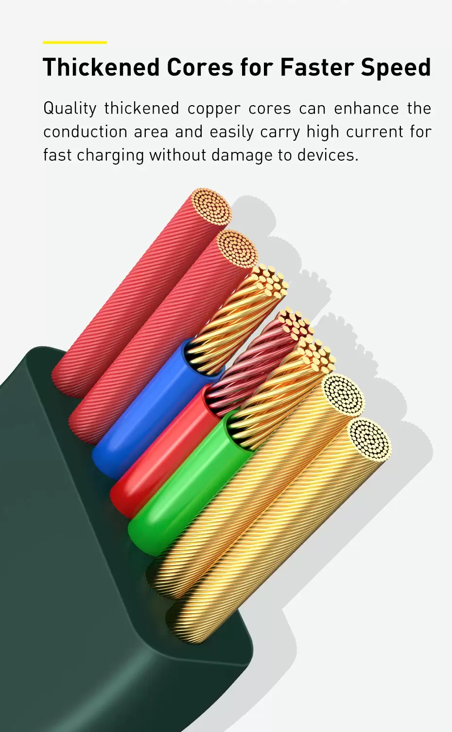 Baseus câble de données 1 pour 3 micro USB Type C vers M+L+C 1.2m 100w-17