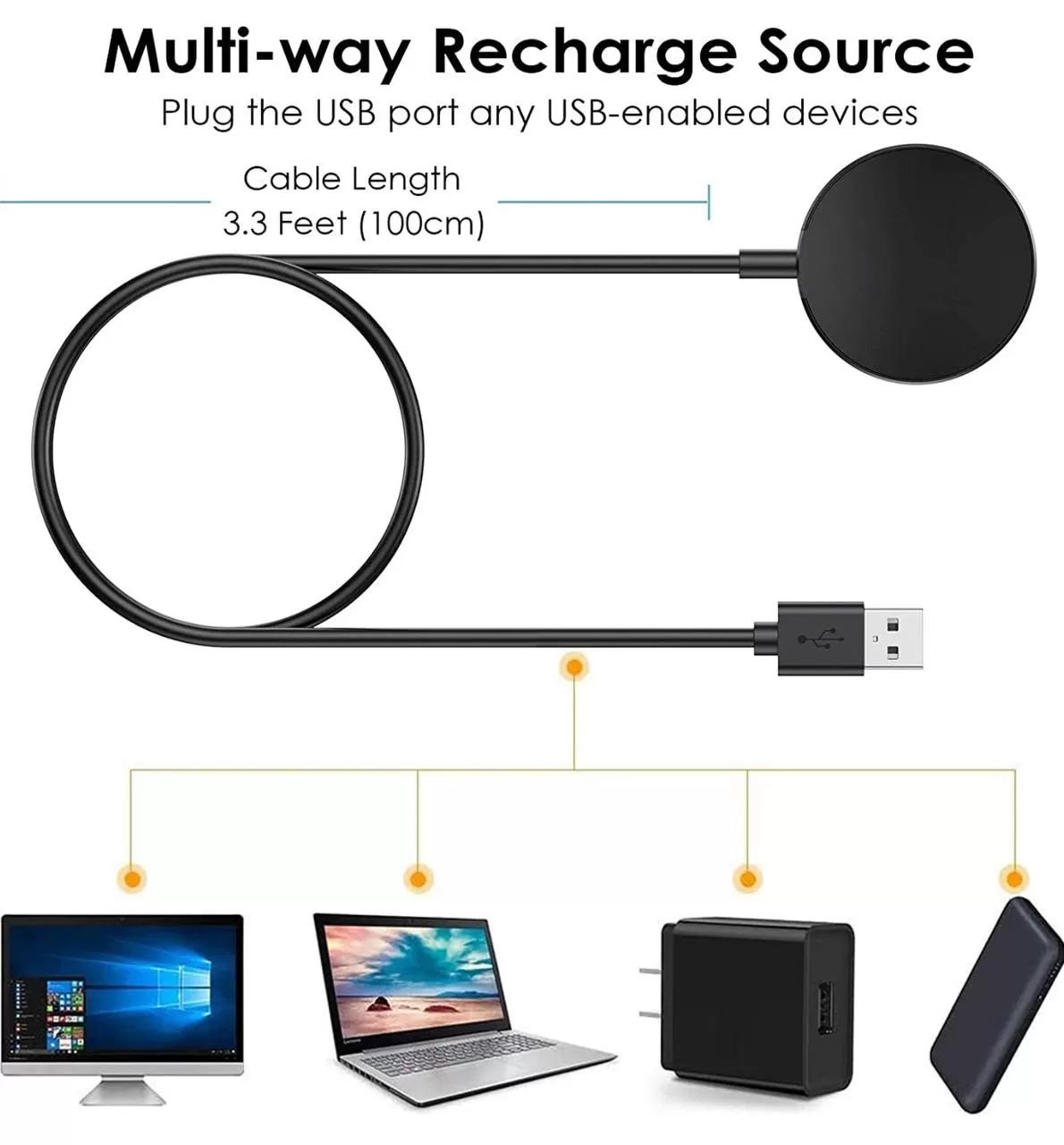 Câble de chargement magnétique USB pour montre Samsung Galaxy watch 5/4/3 active 1/2-2