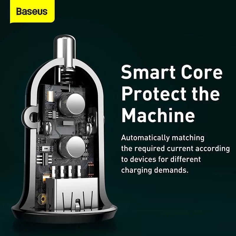 Baseus Mini chargeur de voiture à 2 ports USB 4,8A-2