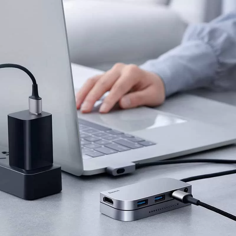 Baseus convertisseur HUB 6-en-1 multi-type C 60W USB3.0 PD-1