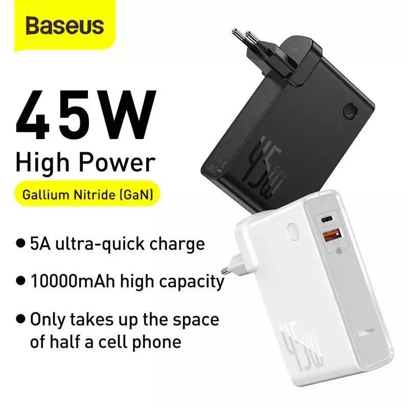Baseus Chargeur 45W 10000mAh Power Bank avec GaN Tech 2en1-1
