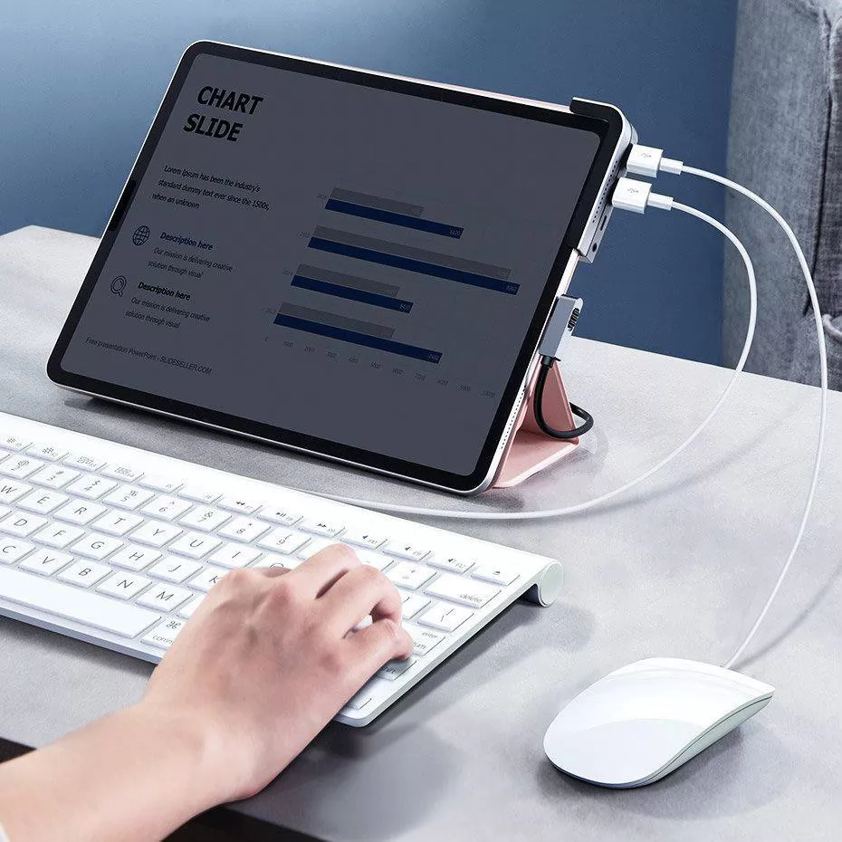 Baseus convertisseur HUB 6-en-1 multi-type C 60W USB3.0 PD-4
