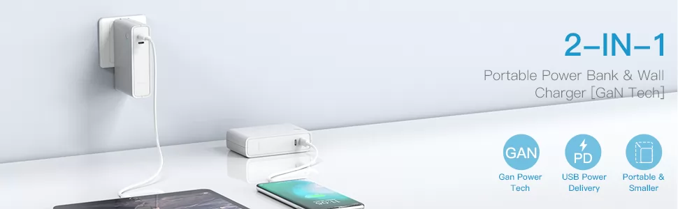 Baseus Chargeur 45W 10000mAh Power Bank avec GaN Tech 2en1-0