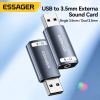 Adaptateur Audio USB-A vers Jack 3,5 mm ESSAGER Aluminium Pro – Carte Son Externe Plug & Play pour PC, Mac, PS5 & PS4 image 1