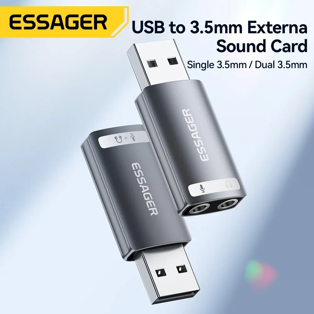 Adaptateur Audio USB vers Jack 3,5mm Essager ES-OTG21 – Convertisseur Audio HD Compact pour PC, Mac, PS5 & PS4 image 1