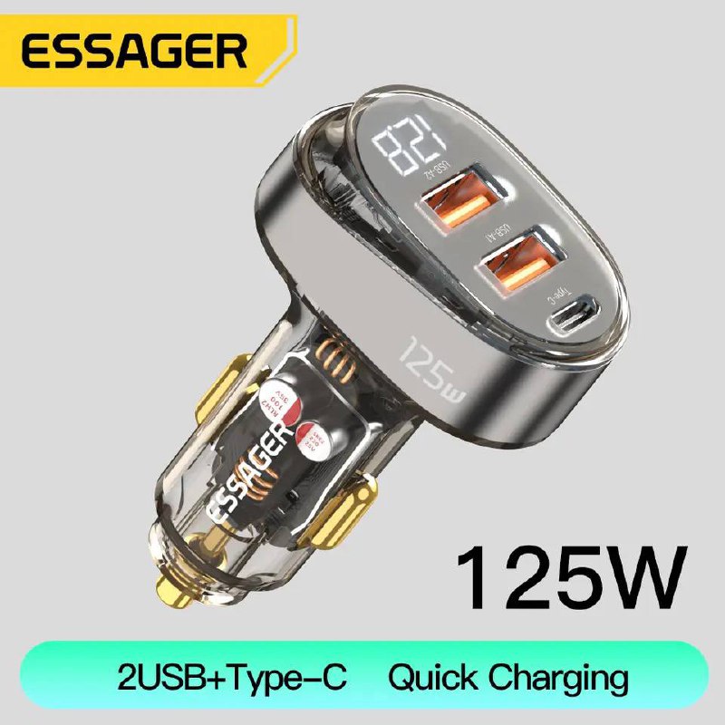 ESSAGER - Allume-Cigare Essager avec Charge Rapide 125W