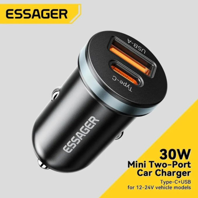 ESSAGER - Allume-Cigare Essager avec Charge Rapide 30W
