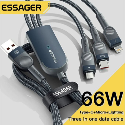 ESSAGER - Câble pour Charge Rapide Essager 3-en-1 66W