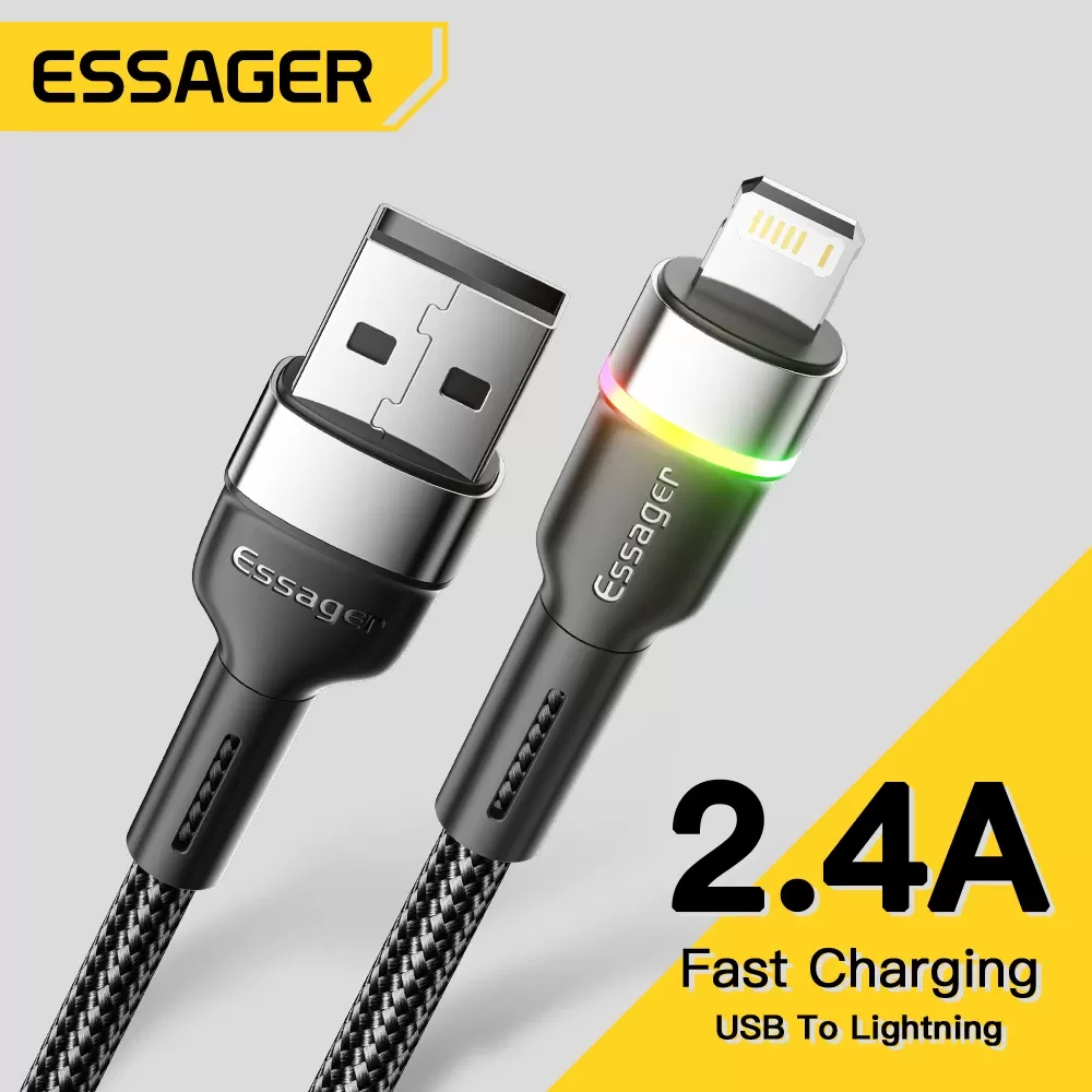 ESSAGER - Câble USB LED Essager pour iPhone Charge Rapide
