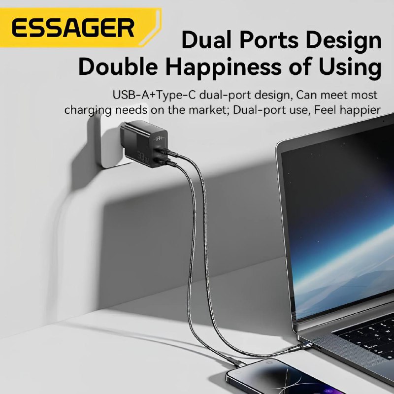 Chargeur Essager 33W avec Câble Type-C to iPhone 27Wimage-2