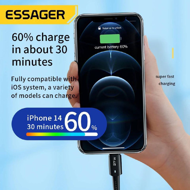 Chargeur Essager 33W avec Câble Type-C to iPhone 27Wimage 4