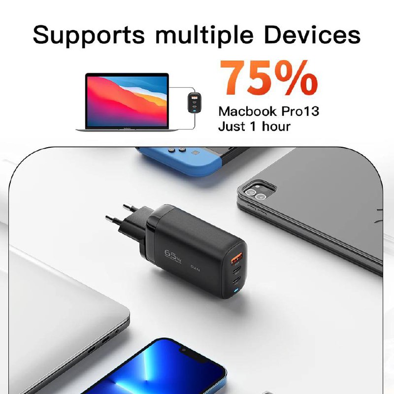 Chargeur Essager GaN avec Charge Rapide 65W image 4