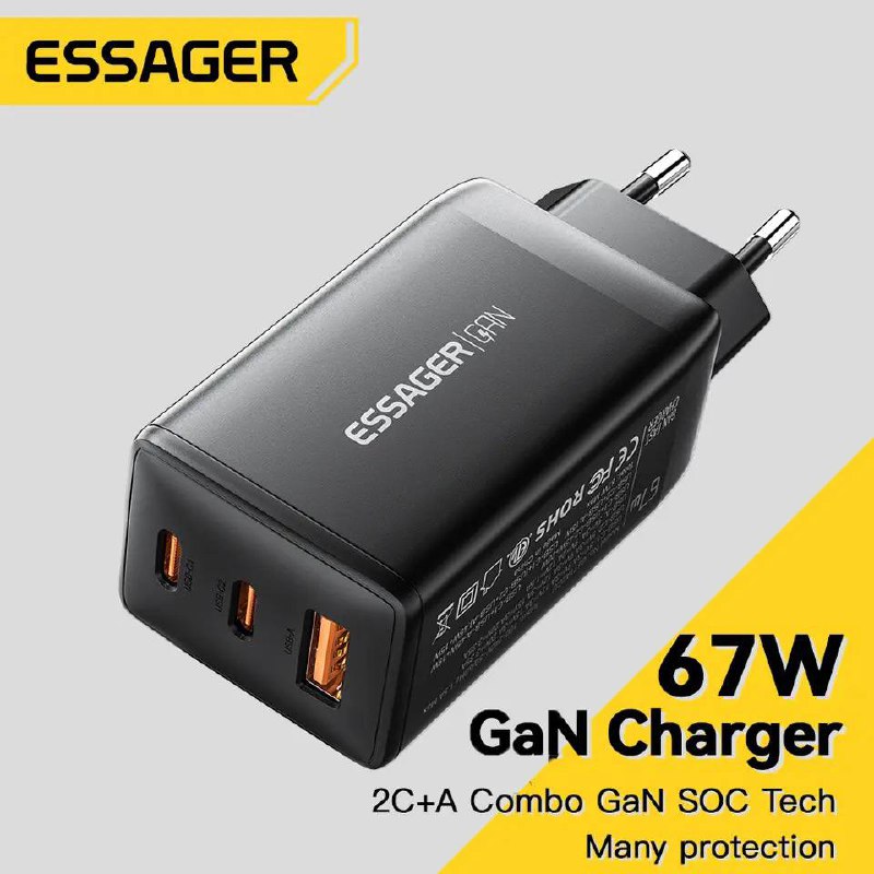 ESSAGER - Chargeur Secteur Essager USB - Type-C 67W 