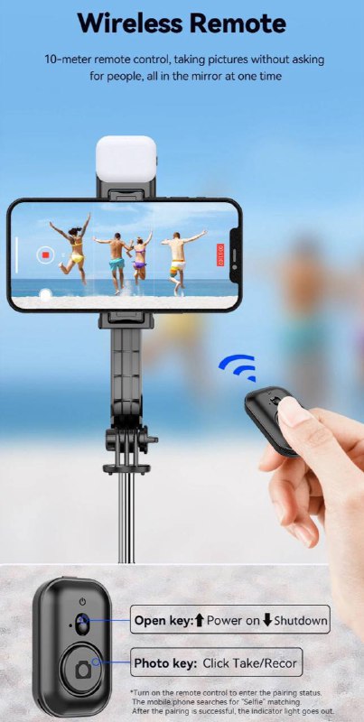 Essager Bâton de Selfie Bluetooth Pliable sans Filimage-2