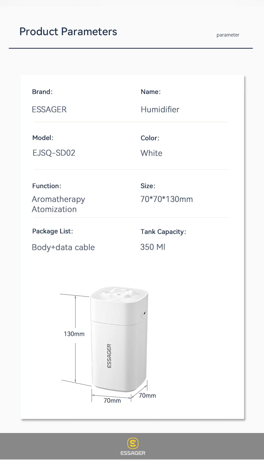 Humidificateur d'Air Portable EJSQ-SD02image 4