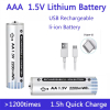 2 Piles Rechargeables USB AAA 1.5V 2200mWh image 1