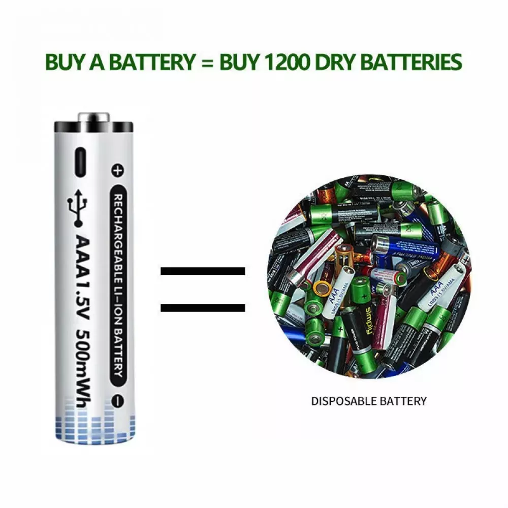 2 Piles Rechargeables USB AAA 1.5V 2200mWhimage 4