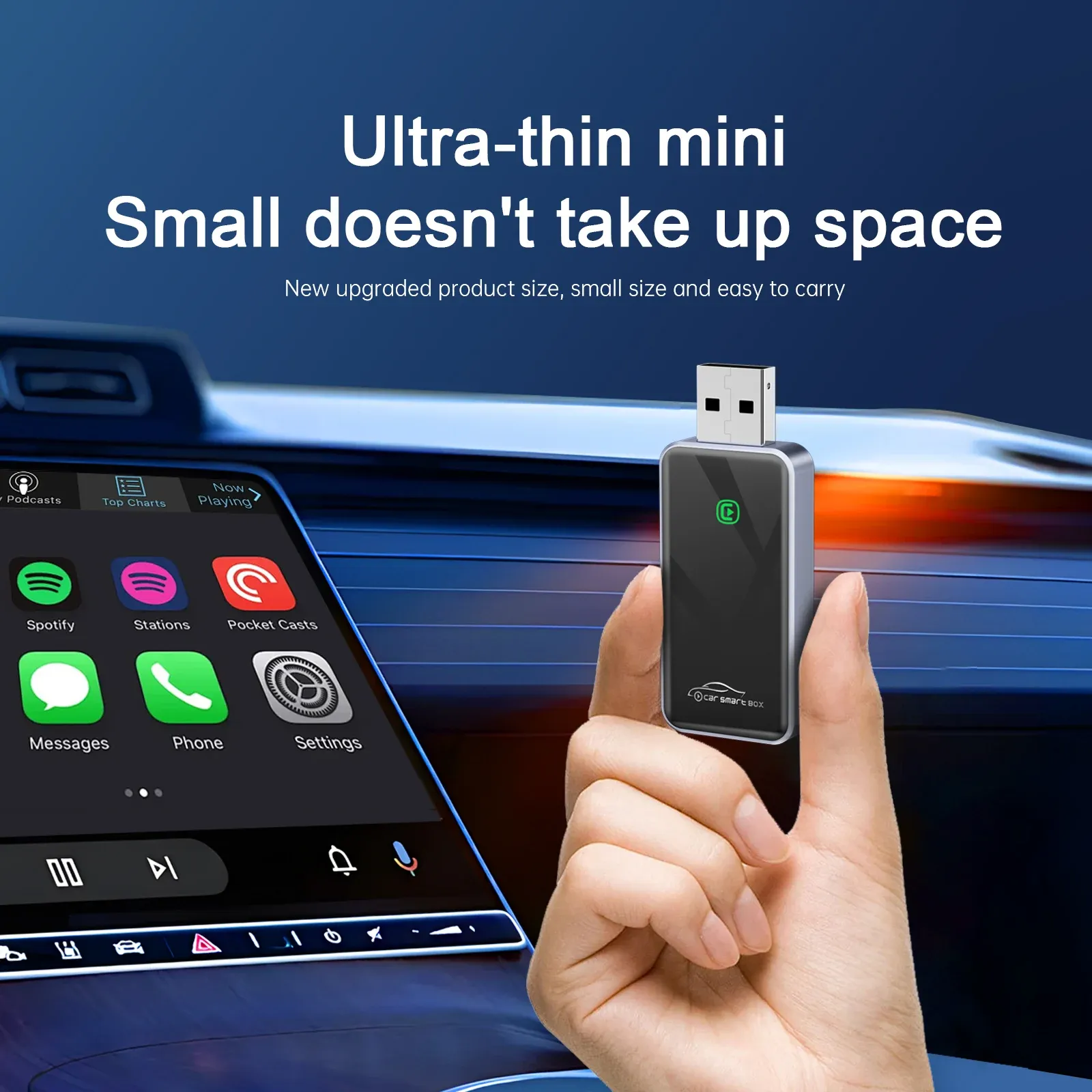 Adaptateur CarPlay & Android Auto Sans Fil 967B – Dongle USB 2-en-1 Plug & Playimage-2