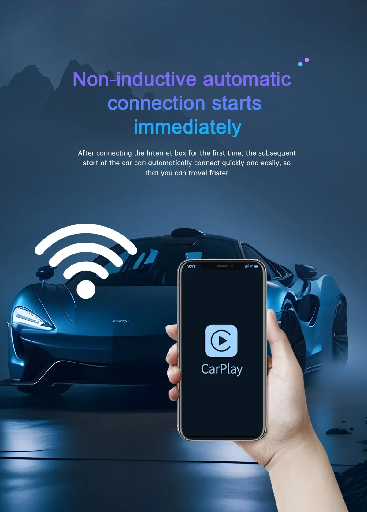 Adaptateur CarPlay & Android Auto Sans Fil 967B – Dongle USB 2-en-1 Plug & Play image 3