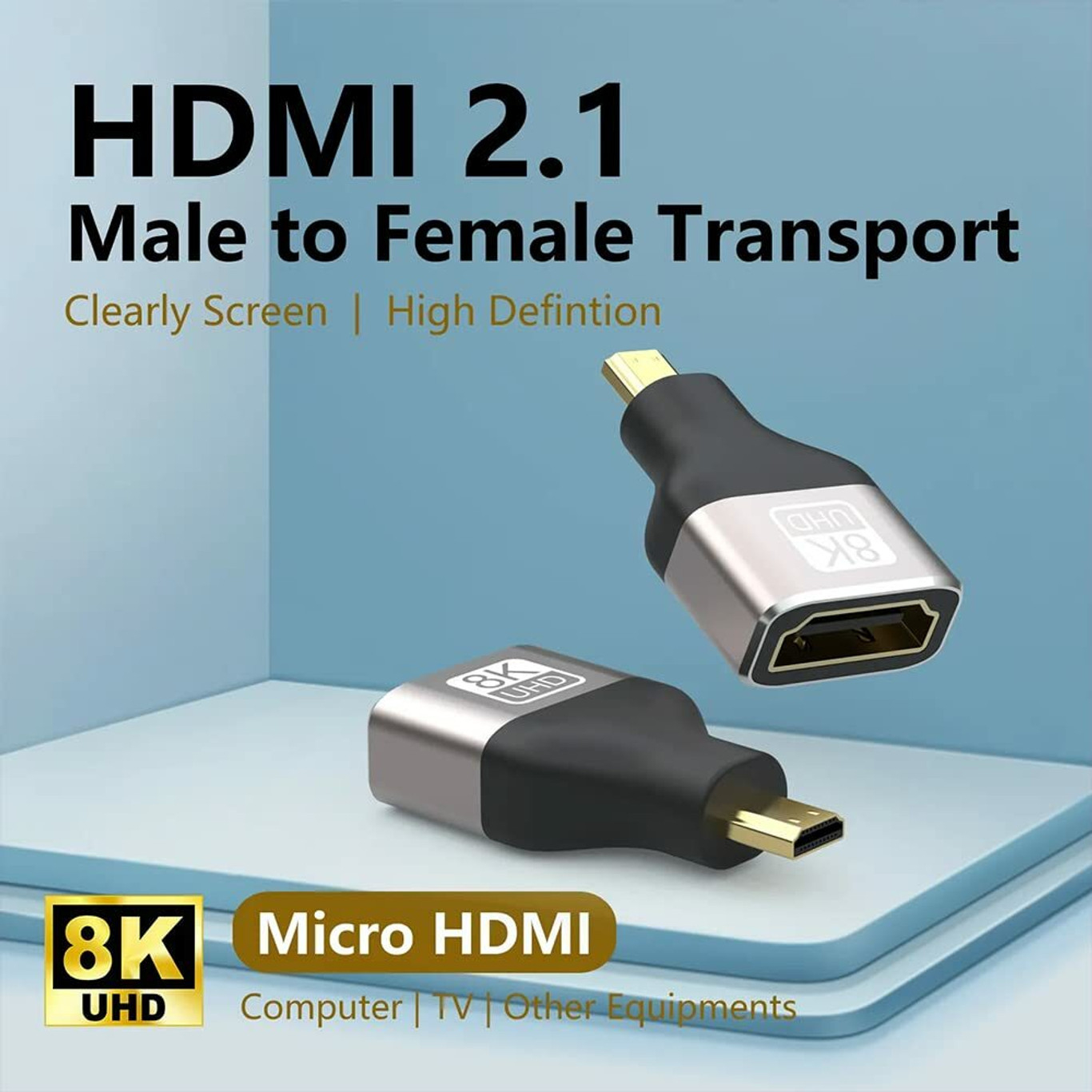 Adaptateur Etzin Micro HDMI Mâle vers HDMI Femelle 8K - Transmission Haute Définition Sans Perte & Design Robusteimage-2