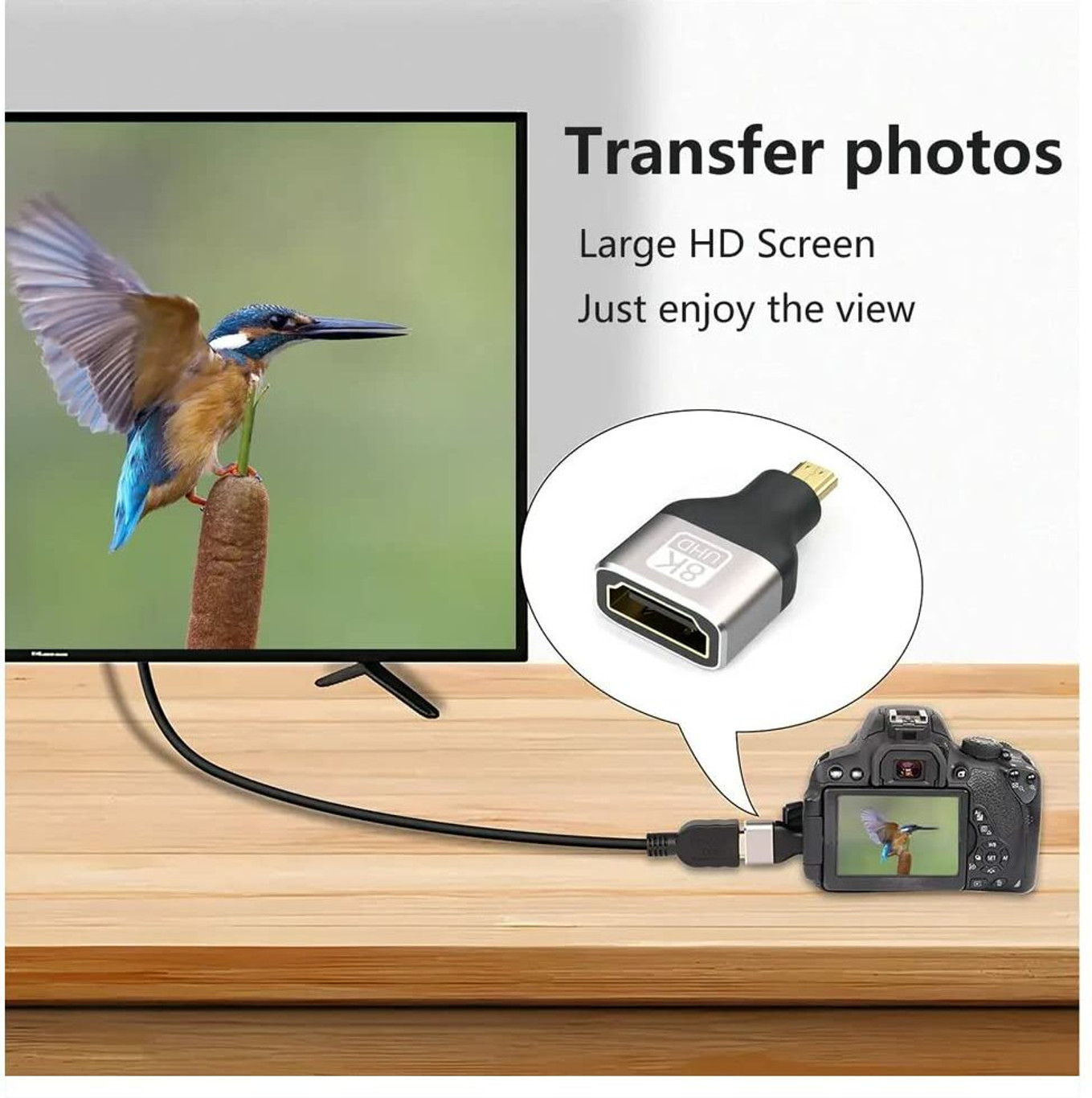 Adaptateur Etzin Micro HDMI Mâle vers HDMI Femelle 8K - Transmission Haute Définition Sans Perte & Design Robuste image 3