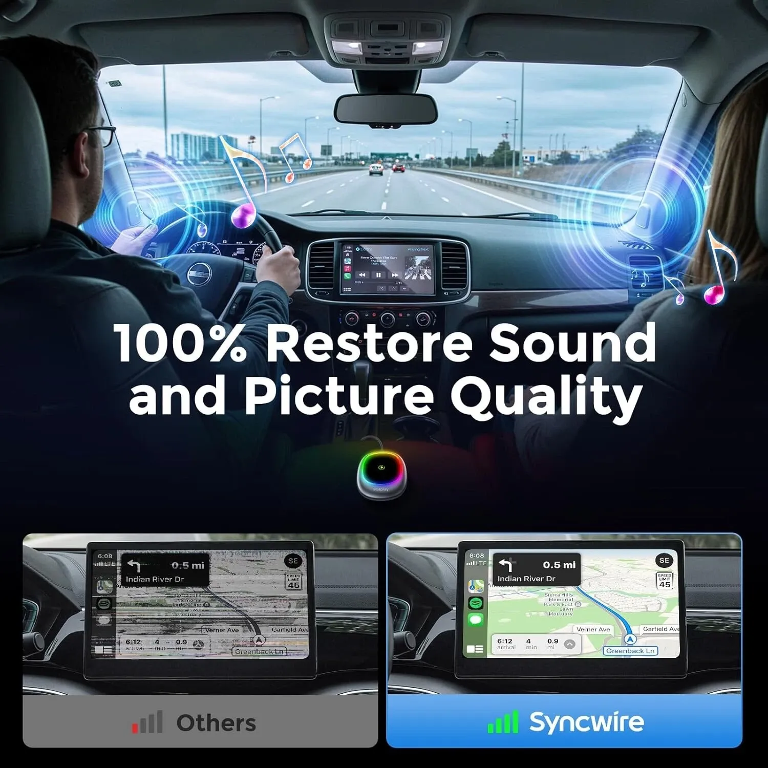 Adaptateur CarPlay Sans Fil & Android Auto Sans Fil, 2 En 1 Wireless Carplay Adapter, Plug And Play Supporte Bluetoothwifigoogle Assistantsiri Avec Android 11 Et Iphone Ios 10 87227313