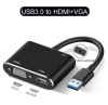 Adaptateur USB 3.0 vers Double Sortie Vidéo – Convertisseur HDMI + VGA, 1080P, Compatible Windows/Mac image 1