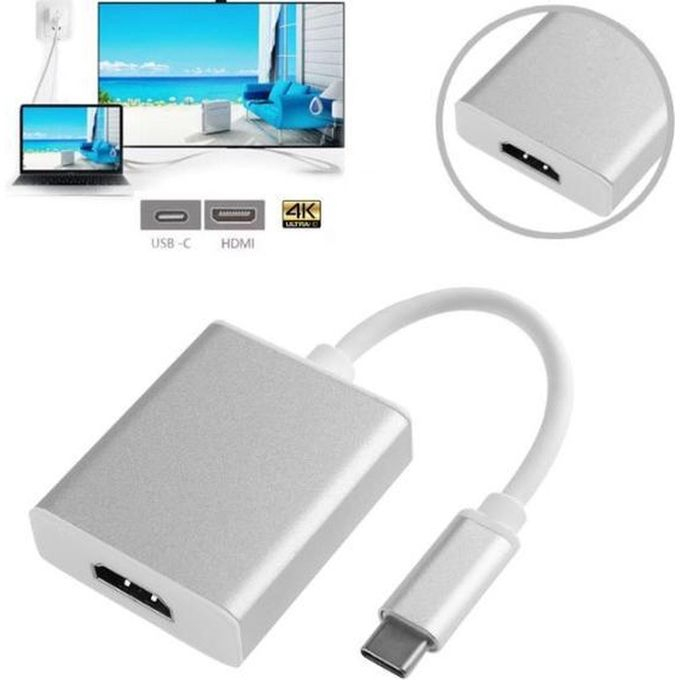 Adaptateur USB-C vers HDMI 4K Ultra HD – Convertisseur Type-C Haute Performance, Argentimage-2