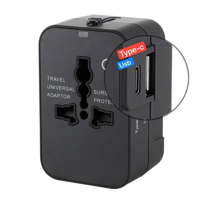Adapter de Voyage Universel avec 2 Ports USB de Type-C image 1