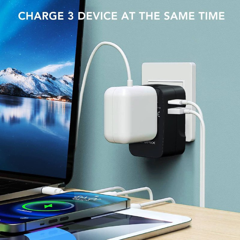 Adapter de Voyage Universel avec 2 Ports USB de Type-C image 3