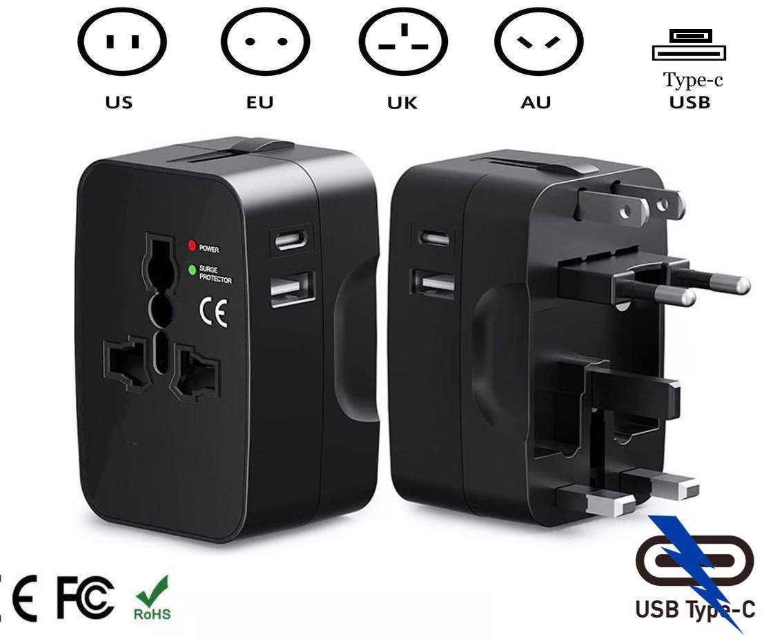 Adapter de Voyage Universel avec 2 Ports USB de Type-Cimage 4