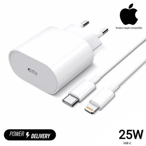 Chargeur rapide apple, Prise murale d'alimentation USB C TO type IOS 25W