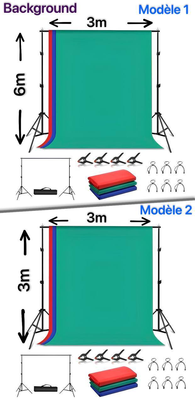 Arrière-Plan de Photographie Vert/Bleu/Rougeimage-2