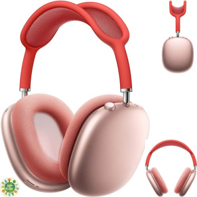 asque Bluetooth Sans Fil écouteur anti bruit Bluetooth compatible 5.0 rose  avec sticker 