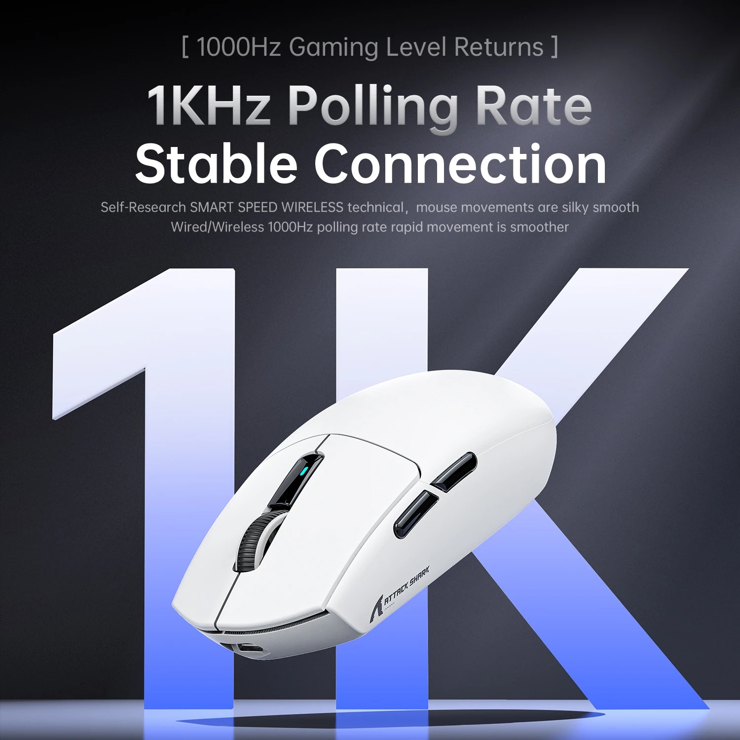 ATTACK SHARK G3 Souris Gamer Sans Fil Ultra Légère 62g | Capteur PAW3311 25000 DPI | Tri-Mode (Bluetooth/2.4G/Filaire), Souris de Jeu Macro Programmable pour PC, Mac, Laptopimage 4