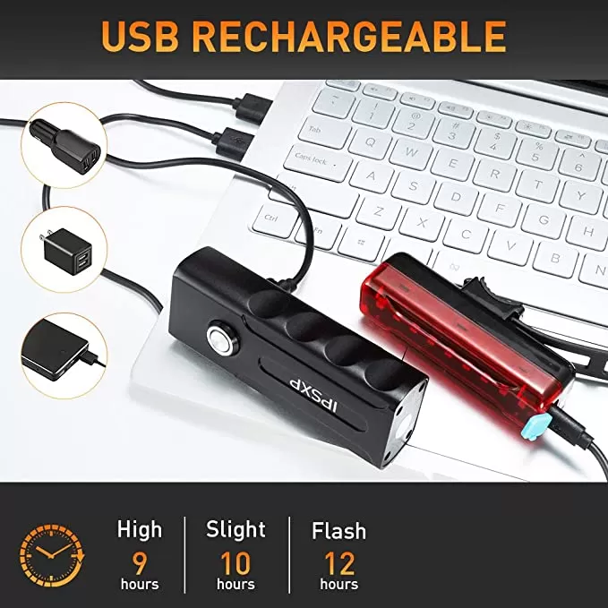 Avant LED USB Rechargeable Éclairage Vélo image 3