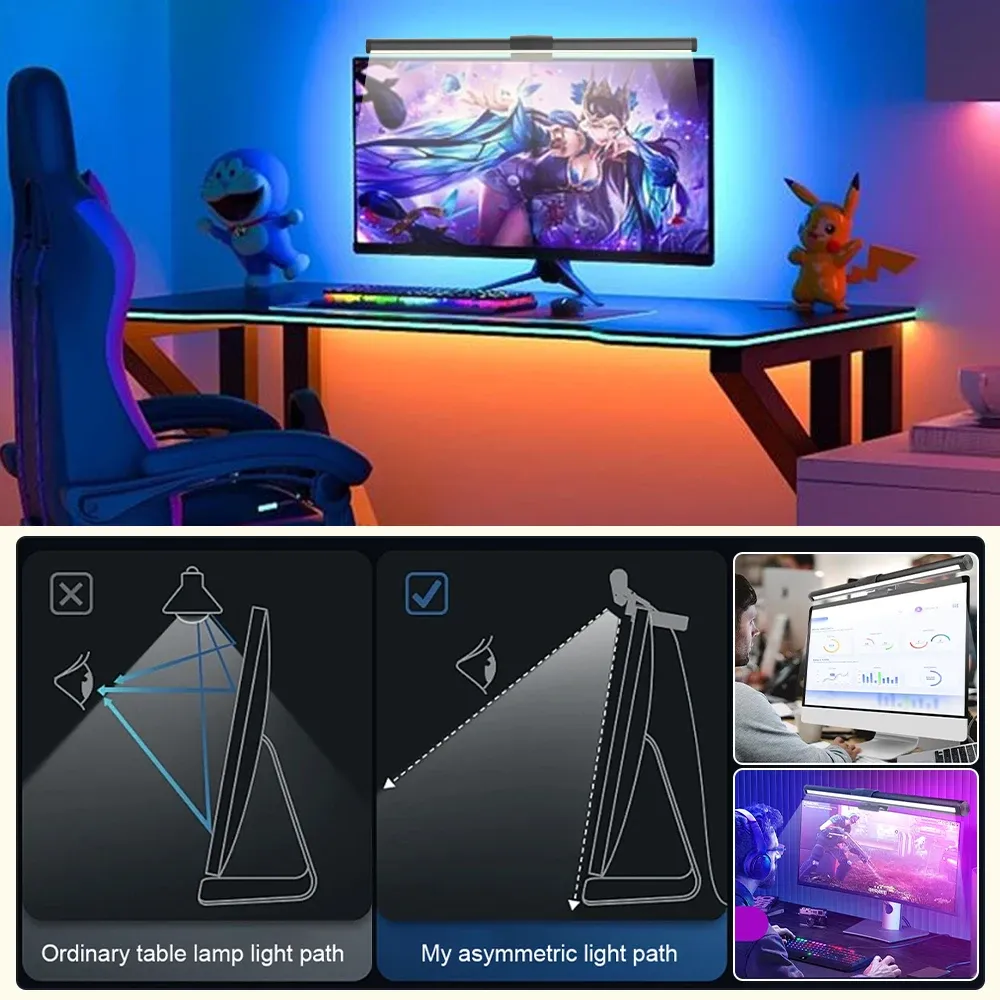 Barre de Lumière LED pour Écran C105 – Éclairage RGBIC, Contrôle Tactile, Ra95 & Alimentation USBimage 4