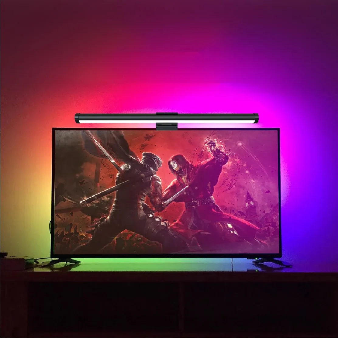Barre Lumineuse pour Écran PC RGBIC Multi-Couleurs – Lampe LED Suspendue USB avec Éclairage Asymétrique Anti-Fatigue Oculaireimage-2