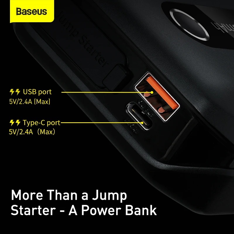 Baseus Car Jump Starter 1000A – Démarreur de Batterie Portableimage 4