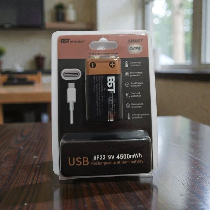 Batterie 6F22 9V USB-C – Haute Performance Lithium pour Appareils Professionnelsimage-2