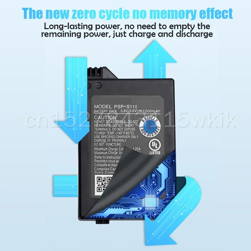 Batterie Lithium PSP-S110 2000 mAh – Haute Capacité pour Sony PSP 2000 et PSP 3000, Manette de Jeu Portableimage-2