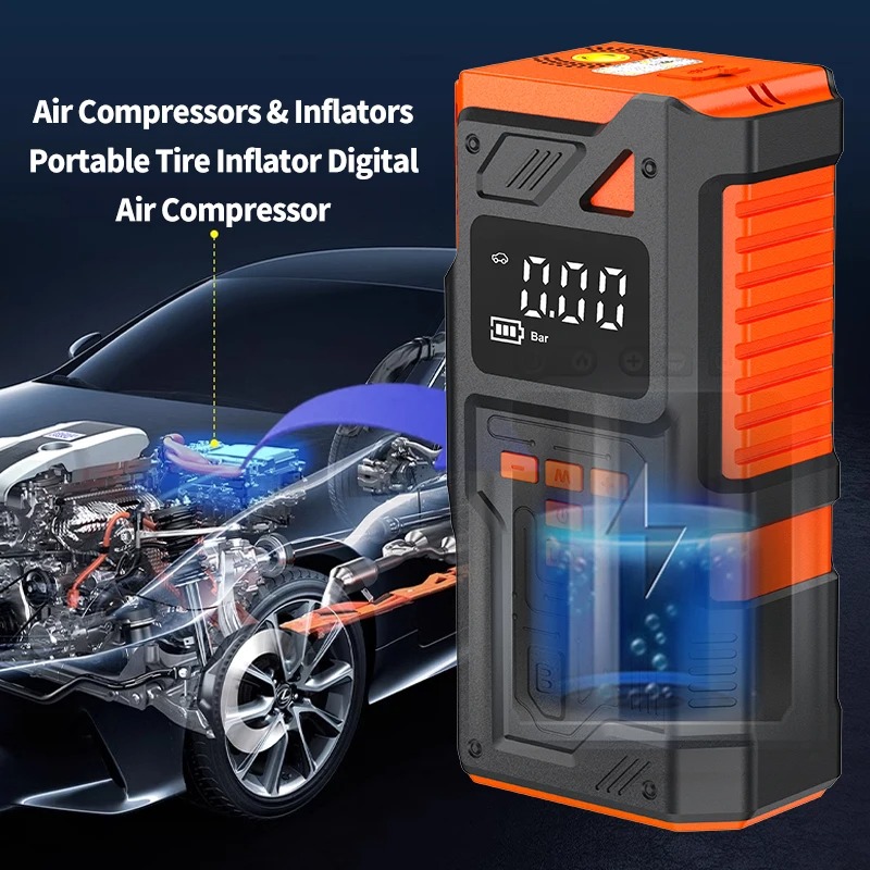 Booster de Batterie JKUOO 5000A – Démarreur de Voiture Instantané et Compresseur d'Air 150 PSI.image 4