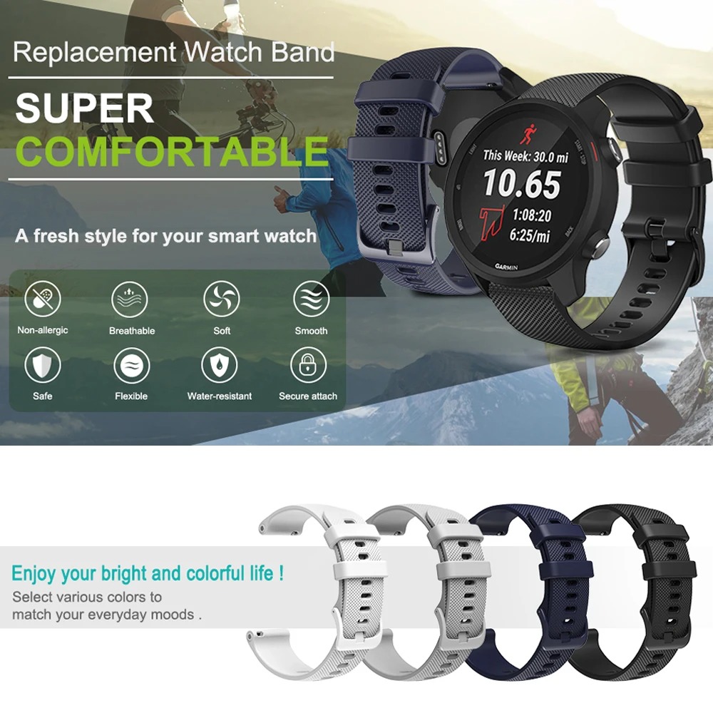 Bracelet de Montre en Silicone Sport pour Garmin Venu 3/2 et Forerunner 245 – 18mm 20mm 22mm image 3