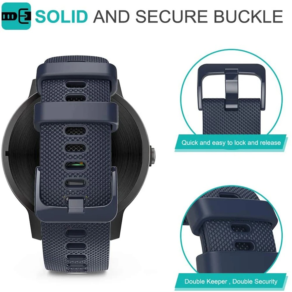 Bracelet de Montre en Silicone Sport pour Garmin Venu 3/2 et Forerunner 245 – 18mm 20mm 22mmimage 4