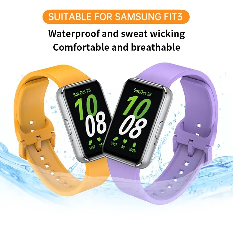 Bracelet de Sport en Silicone Original pour Samsung Galaxy Fit 3 – Pack Protection Écran image 3