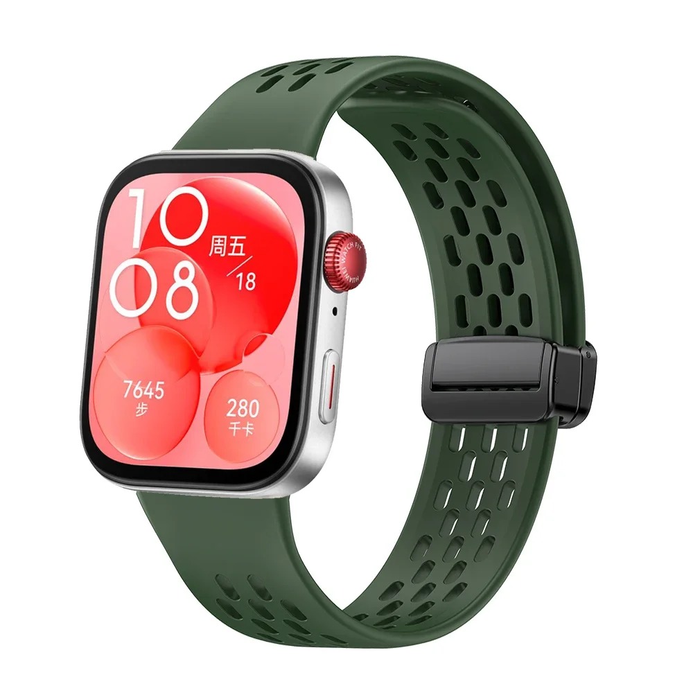 Bracelet Magnétique pour Huawei Watch Fit 3 / 4 / 4 Pro – Silicone Sport Respirant image 3