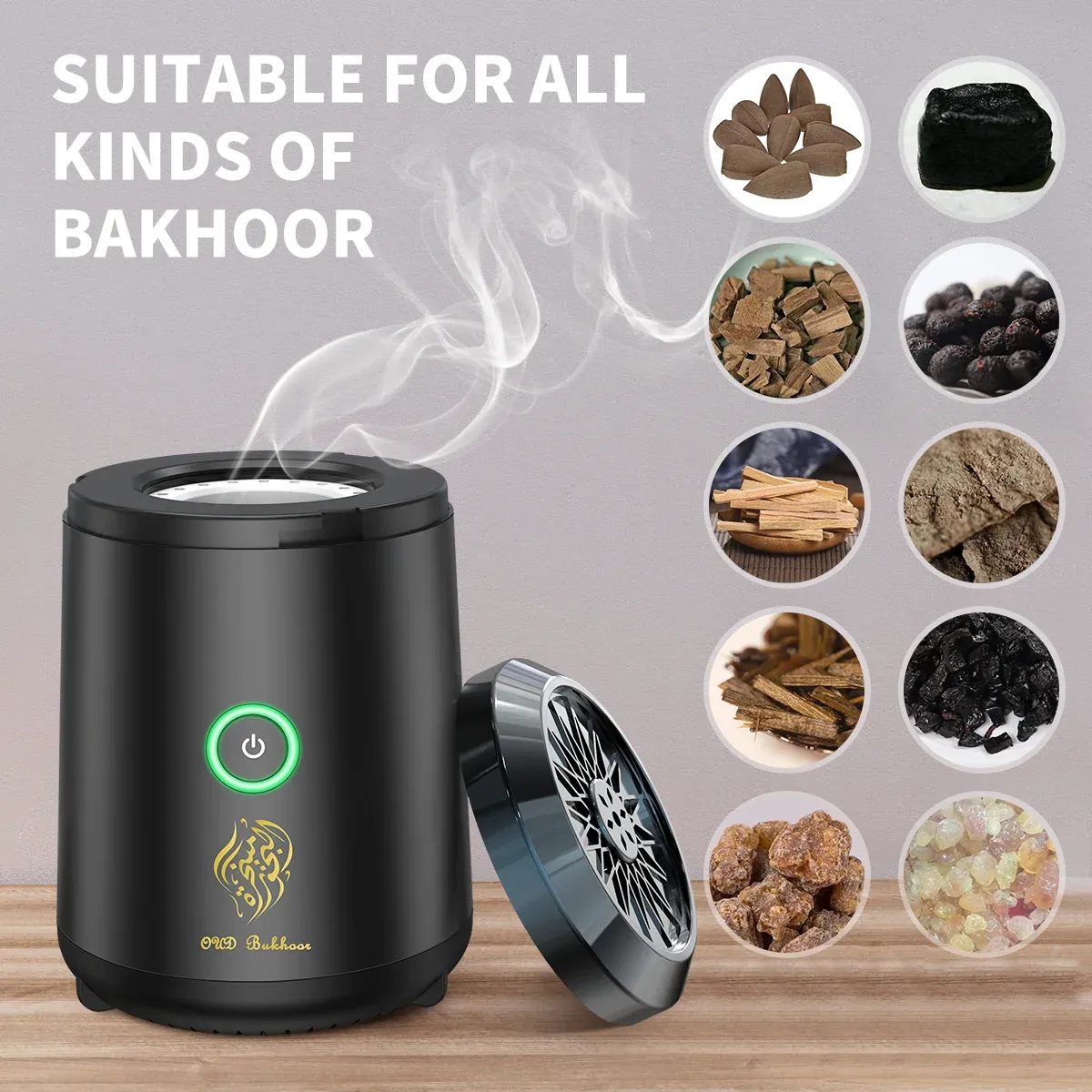 Brûleur d'Encens Électrique Personnalisé pour Bakhoor & Aromathérapie – Diffuseur Électronique pour Yoga, Spa & Décoration Maison image 1