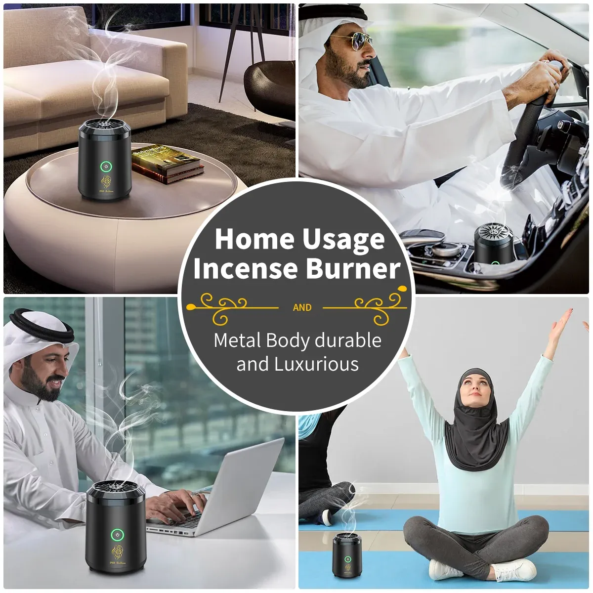 Brûleur d'Encens Électrique Personnalisé pour Bakhoor & Aromathérapie – Diffuseur Électronique pour Yoga, Spa & Décoration Maison image 3