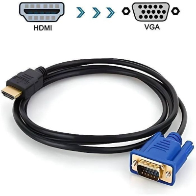 GENERALE - Câble Adaptateur Audio HDMI vers VGA 1080P 3m – Adaptateur Vidéo HD, Anti-Usure, Idéal PC vers Vidéoprojecteur/Moniteur