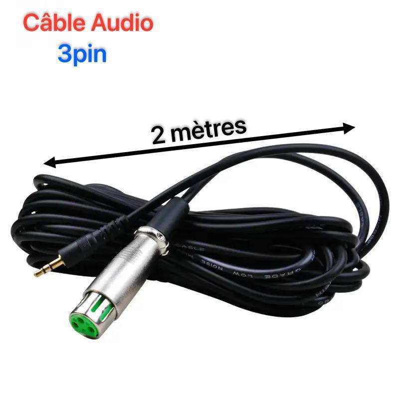 Câble Audio 2 mètres Mâle 3.5mm Jack à Mâle XLR image 1